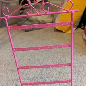 Earring tree- organizer- holder-24 pair- hot pink
